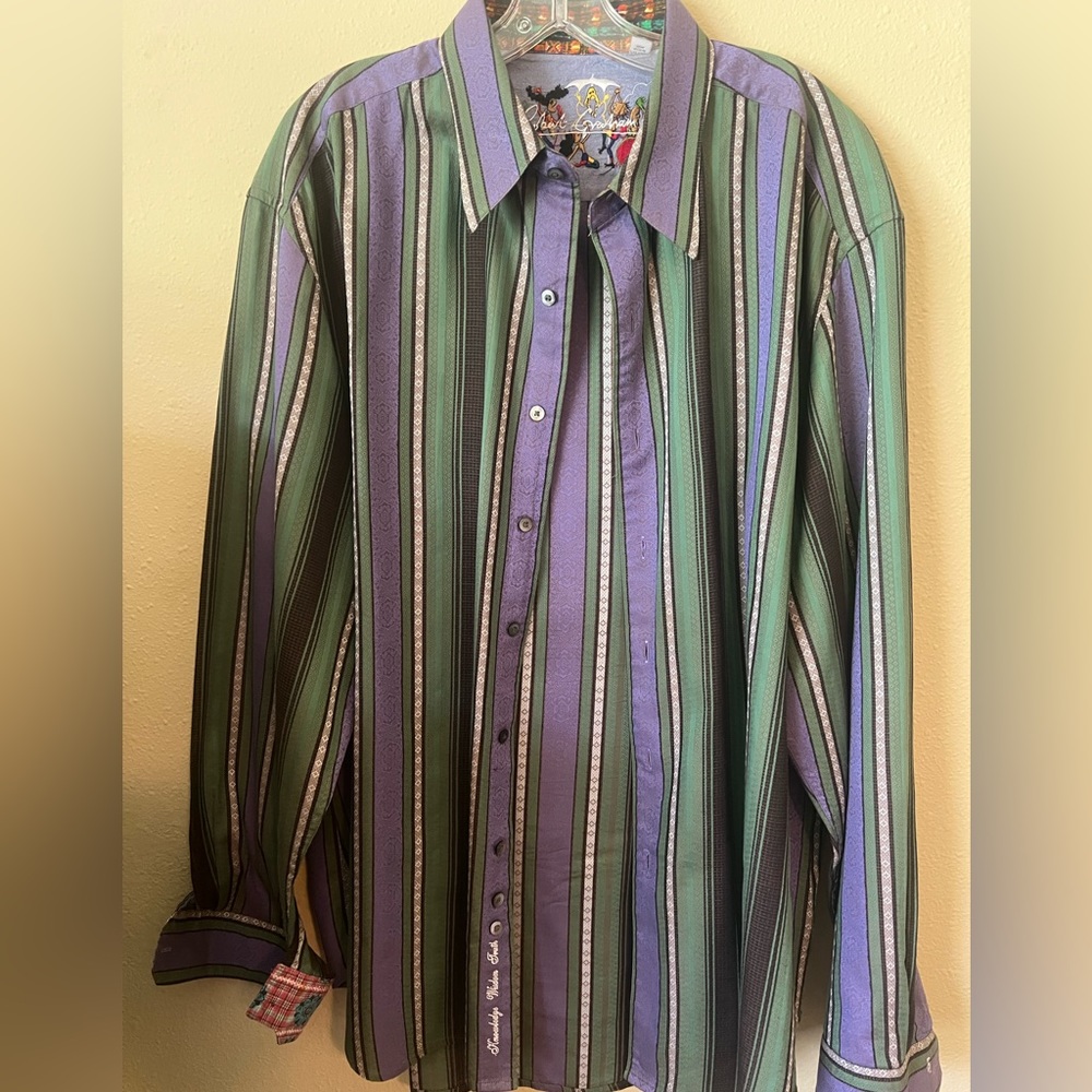 Robert Graham Men's Long Sleeve Button Up Fall Dress Shirt Men's Size 2XL